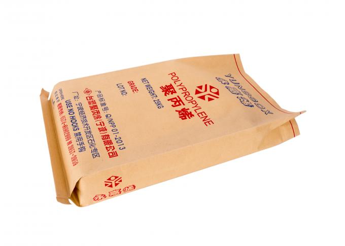 Υφαμένη PP τοποθετημένη σε στρώματα της Kraft τσάντα εγγράφου εγγράφου πλαστική για τα τρόφιμα/το σιτάρι/τη χημική βιομηχανία