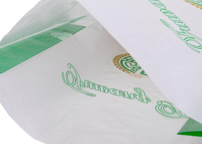 Διπλές συσκευάζοντας τσάντες ρυζιού εκτύπωσης υφαμένες PP με το σαφές ράβοντας νήμα παραθύρων