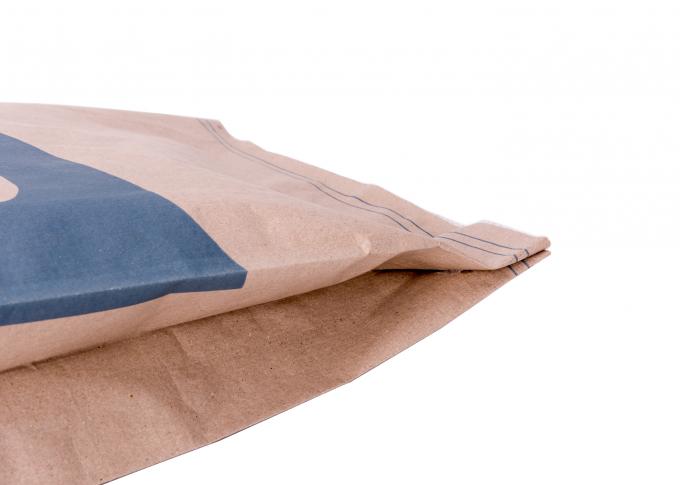 Καφετιές τσάντες βαθμού τροφίμων εγγράφου της Kraft Multiwall με τη θερμοκόλληση της συνήθειας εκτύπωσης χρώματος