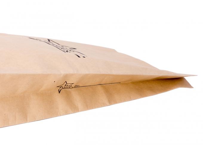 Η αδιάβροχη συνήθεια τύπωσε τις τσάντες, υφαμένες PP ενιαίες/διπλές πτυχές τσαντών τροφίμων εγγράφου της Kraft