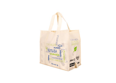 Κίνα Τετραγωνική κατώτατη άσπρη μη υφαμένη τσάντα με το φιλικό τοποθετημένο σε στρώματα υλικό υφάσματος Eco προμηθευτής
