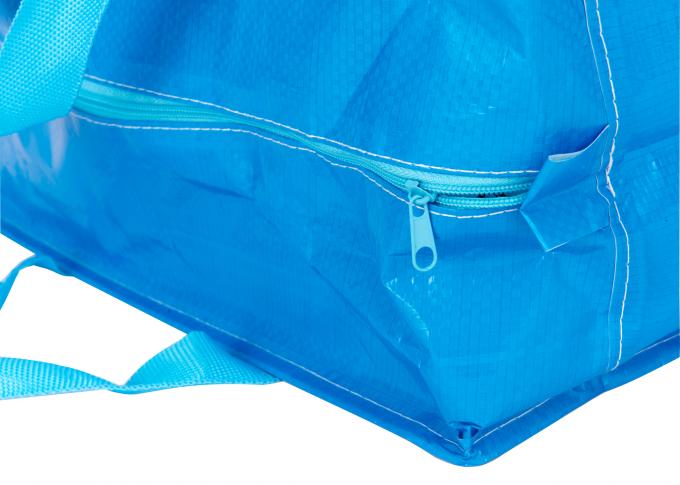 Ανακυκλώστε τις περιβαλλοντικές μπλε μη υφαμένες τσάντες αγορών με τυπωμένο το συνήθεια λογότυπο