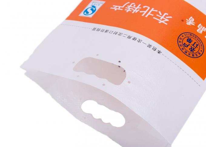 Άσπρη πλαστική τσάντα συσκευασίας ρυζιού, PP που υφαίνονται/μη που υφαίνονται ντυμένες ύφασμα τσάντες συσκευασίας τροφίμων με τη λαβή